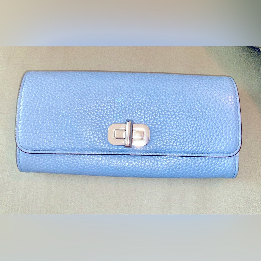 Michael Kors Sullivan Large Carryall Leather Wallet in Denim Blue